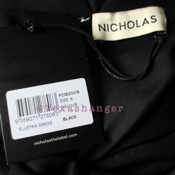 NWT Nicholas the Label Kasha Elletra Crepe Maxi Dress Size 6 Black - Picture 11 of 11